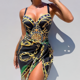Darius – One-Piece Push-Up Swimsuit with Matching Beach Skirt