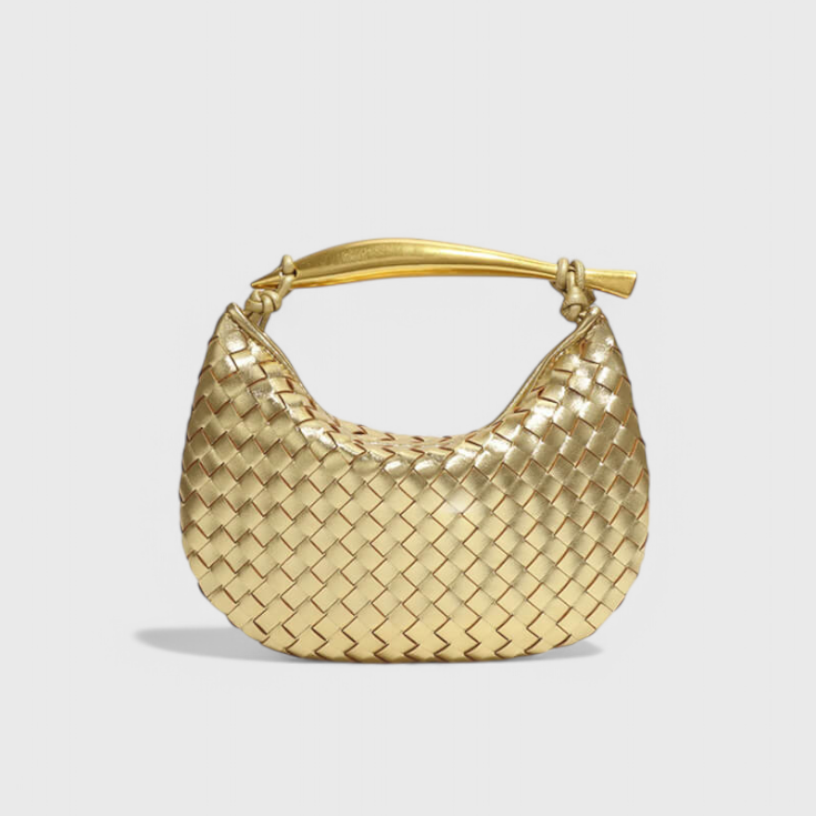 Paola - Woven Bag with Golden Handle