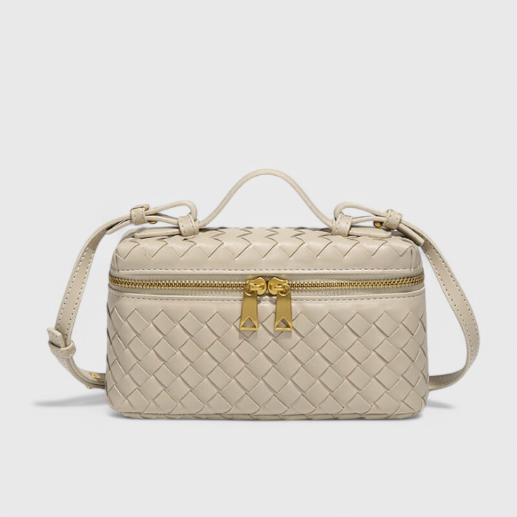 Milla Mini Woven Bag with Golden Accessories