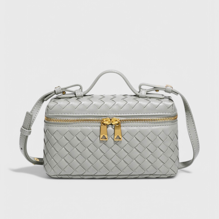 Milla Mini Woven Bag with Golden Accessories