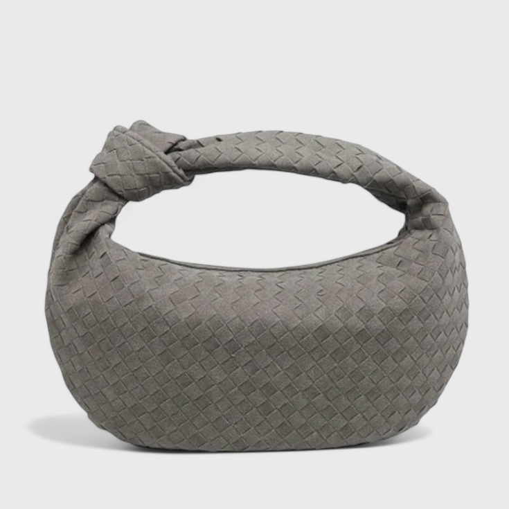 Lilac Medium Woven Bag with Knot Detail
