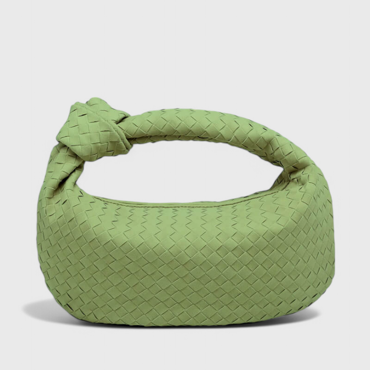 Lilac Medium Woven Bag with Knot Detail