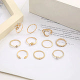 Set of 10 Auxiliary Rings Coated in Silver and Gold