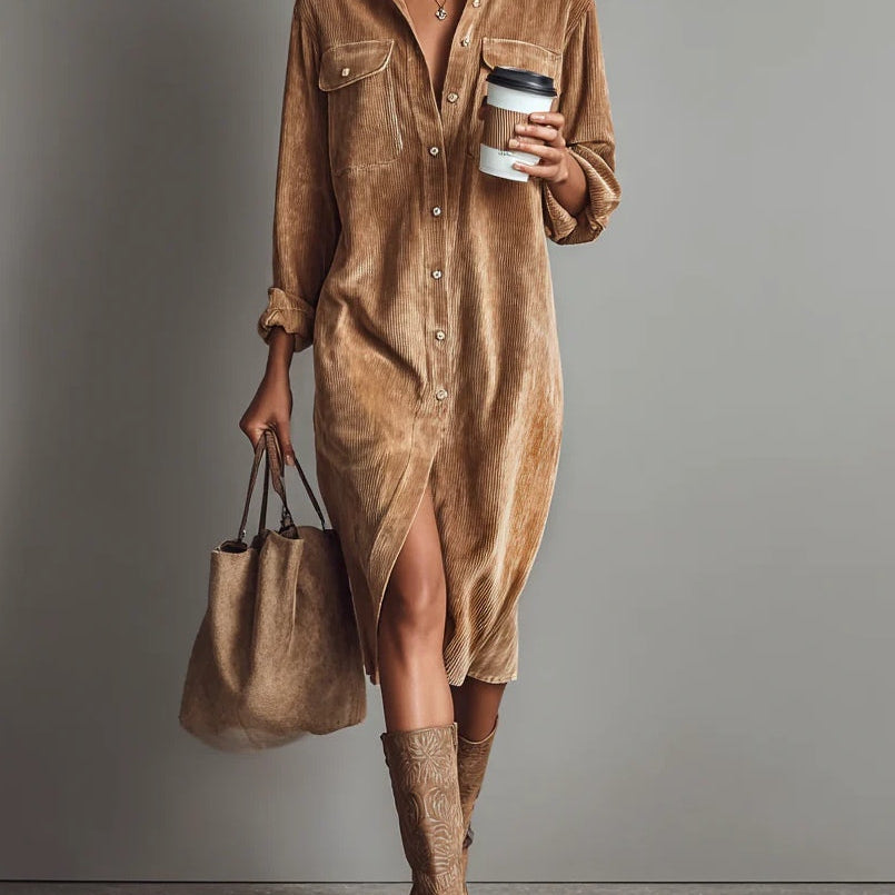 Estela – Midi Corduroy Dress