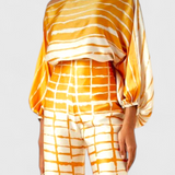 Sybella Two-Piece Set with Off-Shoulder Design and Wide-Leg Printed Pants