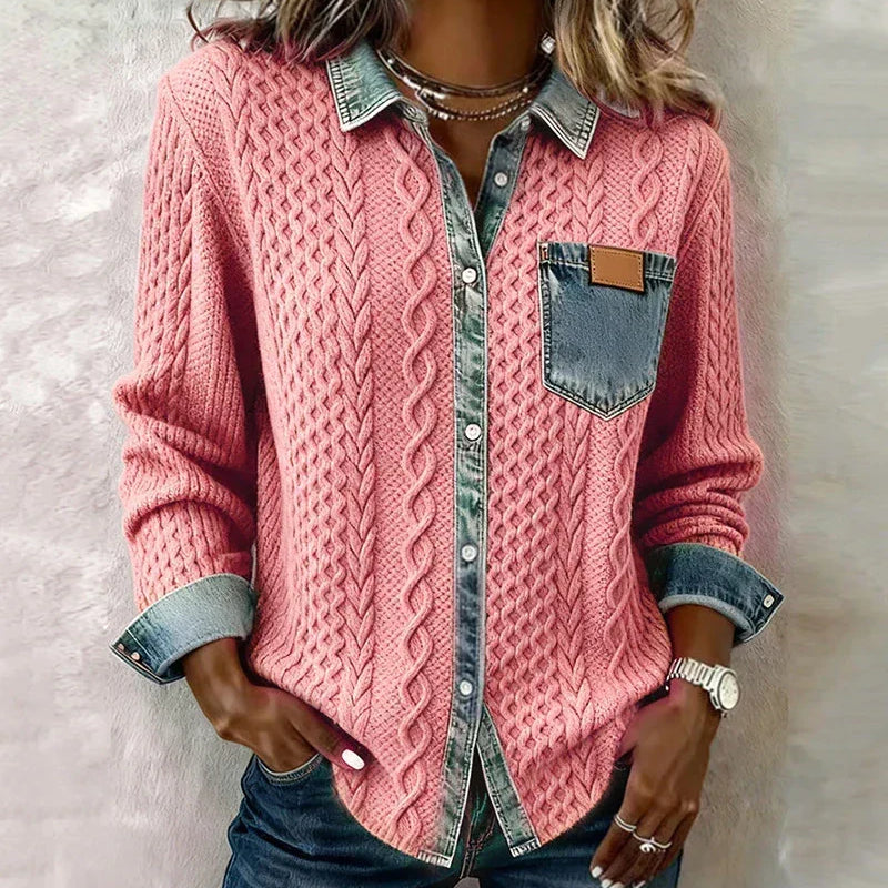 Fátima – Top with Denim Details