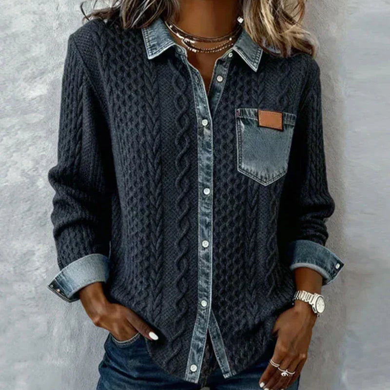 Fátima – Top with Denim Details