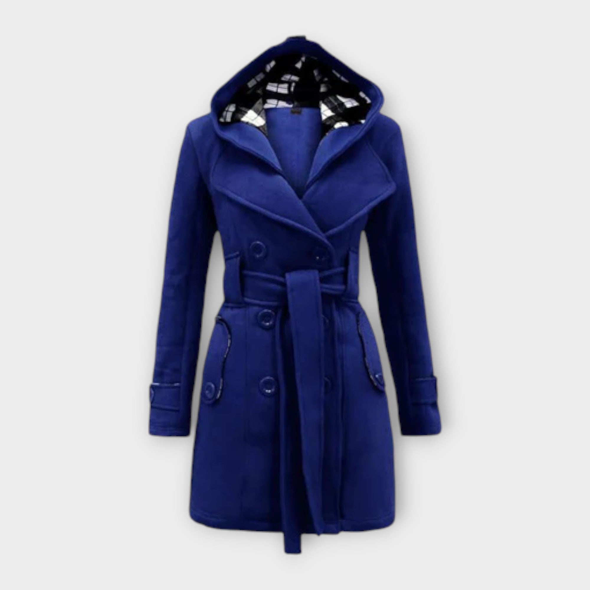 Carmen - Elegant coat with hood and belt
