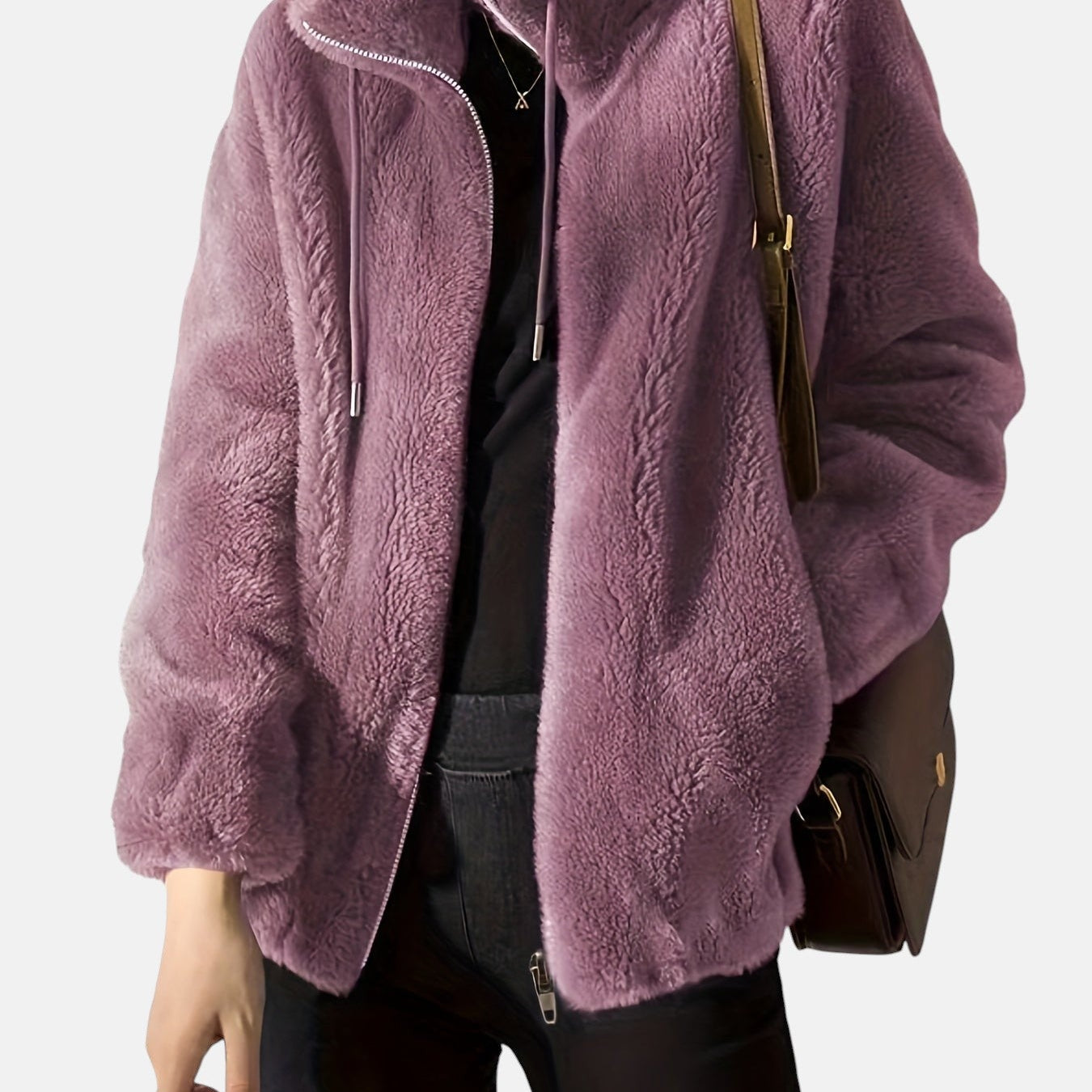 Alya – Soft Fur Jacket with Zipper