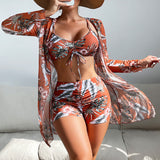 Alba - 3-Piece Bikini Set with Print