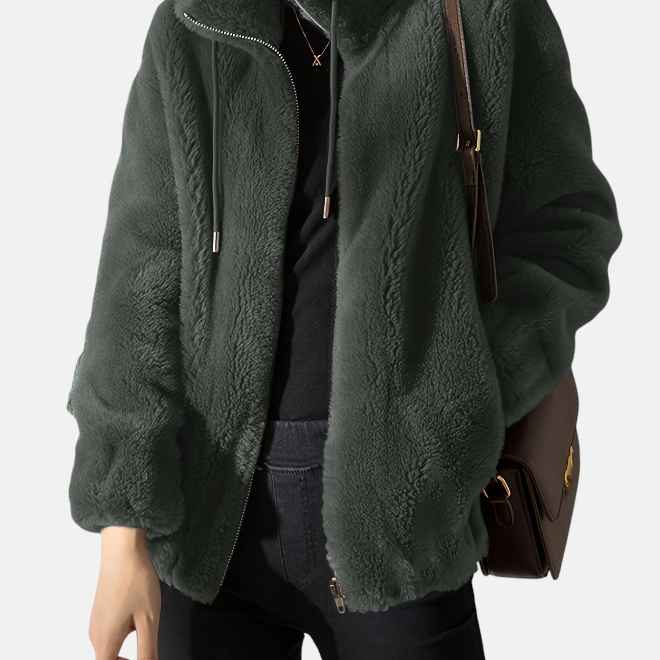 Alya – Soft Fur Jacket with Zipper