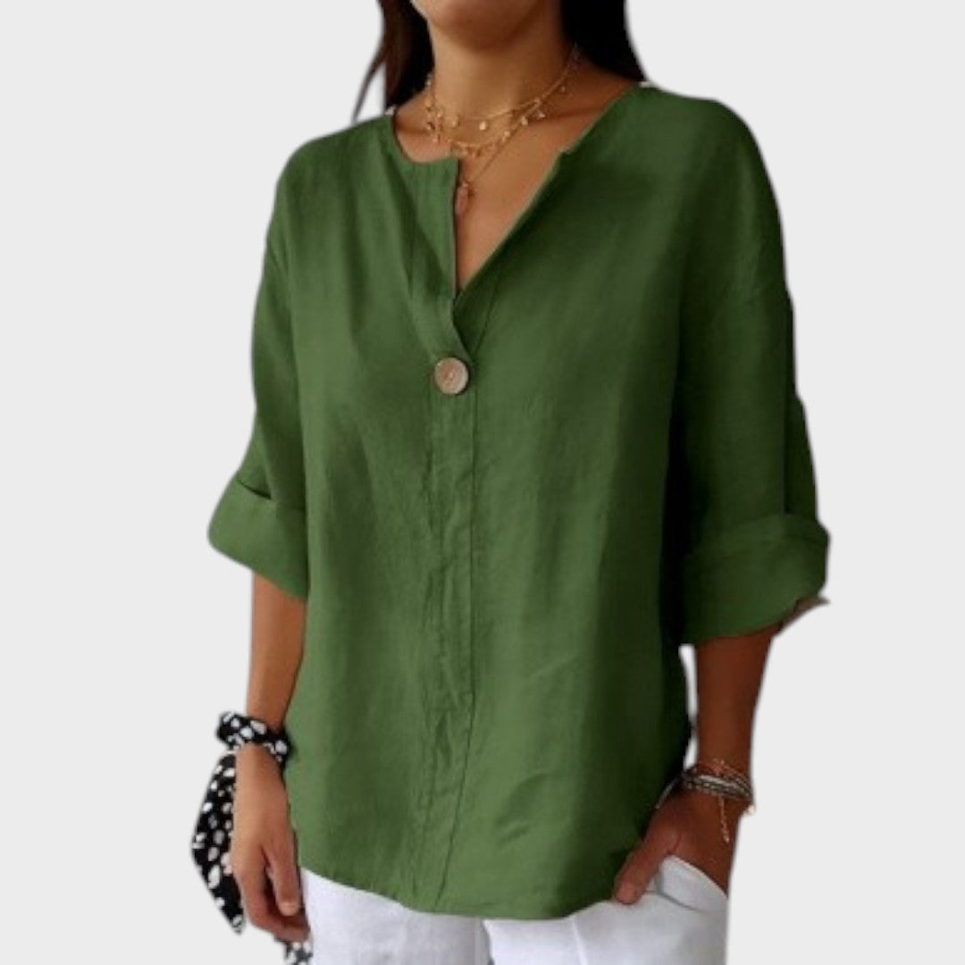 Zamma | Linen Blouse with V-Neck