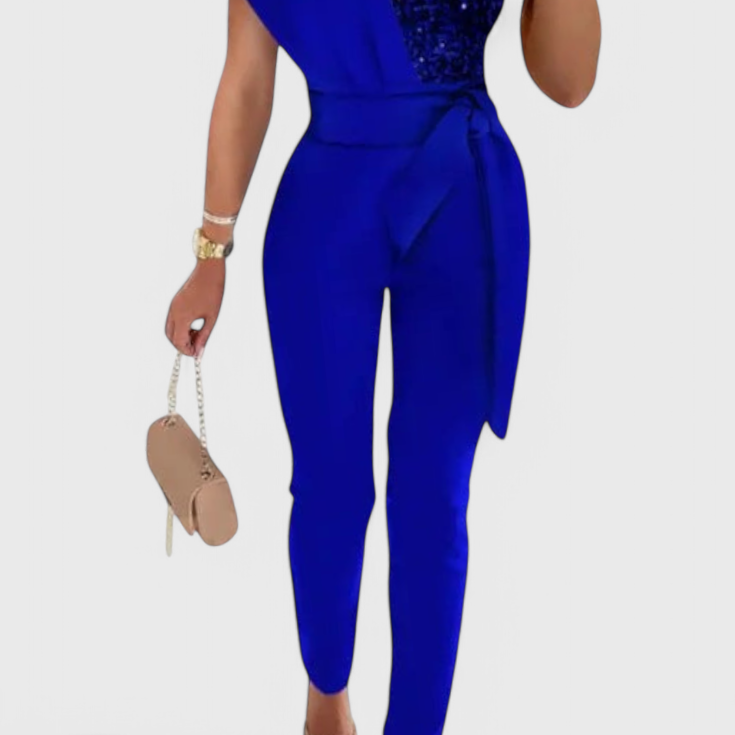 Layla One-Shoulder Sequin Jumpsuit
