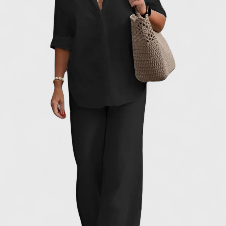 Skye Two-Piece Linen and Cotton Set with Relaxed Silhouette