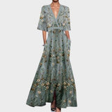 Emily - V-Neck Floral Dress