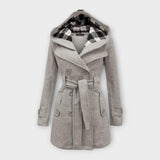 Carmen - Elegant coat with hood and belt