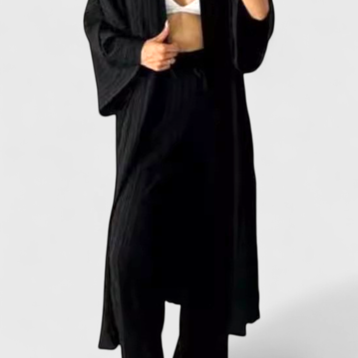 Caspian Relaxed Two-Piece Set with Long Kimono