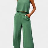 Lavinia Boho Set of Top and Shorts in Linen and Cotton