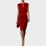 Moana – Long Sleeve Midi Dress with Round Neck