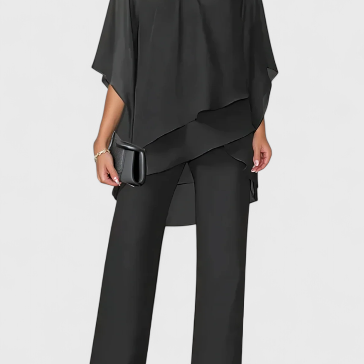 Kitty Two-Piece Set with Off-the-Shoulder Design and Fluid Silhouette