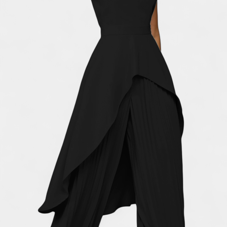 Paola - Asymmetrical Set with Pleated Pants
