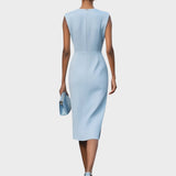 Moana – Long Sleeve Midi Dress with Round Neck