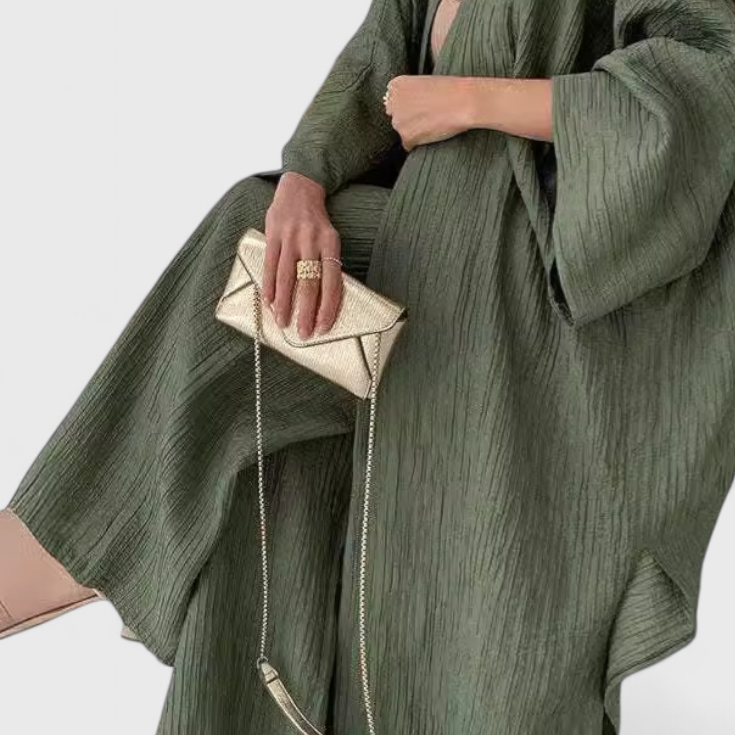 Caspian Relaxed Two-Piece Set with Long Kimono