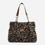 Edith Leopard Print Canvas Tote Bag