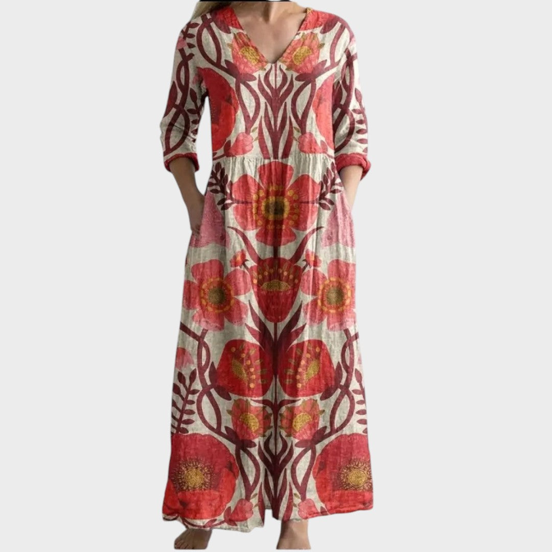 Benedicta - Vintage Floral Long Dress